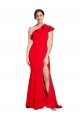 Discount Sleeveless Red Sheath One Shoulder Stretch Crepe Prom Dress Canada