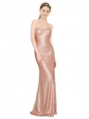 Discount Sleeveless Rose Gold Low Back A-Line Sweetheart Prom Dress Canada