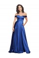 Discount Sleeveless Royal Blue A-Line Off the Shoulder Prom Dress Canada