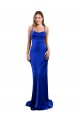 Discount Sleeveless Royal Blue Criss Cross Open Back Sheath Cowl Neck Prom Dress Canada