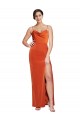 Discount Sleeveless Rust Criss Cross Back Sheath Spaghetti Straps Prom Dress Canada