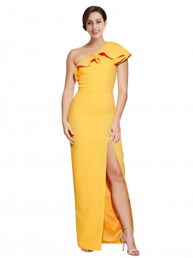 Discount Sleeveless Saffron Sheath One Shoulder Prom Dress Canada