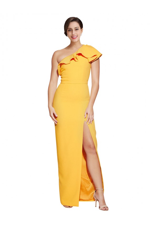 Discount Sleeveless Saffron Sheath One Shoulder Prom Dress Canada