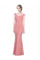Discount Sleeveless Salmon Mermaid Strapless Lace Prom Dress Canada