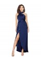 Discount Sleeveless Sapphire A-Line Halter Neck High Low Prom Dress Canada