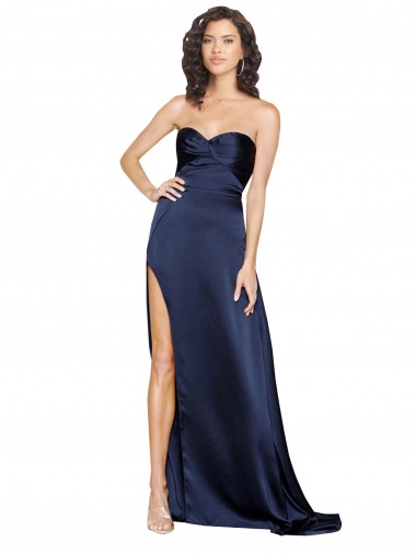 Discount Sleeveless Sapphire Low Back A-Line Sweetheart Prom Dress Canada