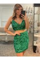 Discount Sleeveless Shamrock Green Sheath V-Neck Prom Dress Canada