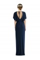 Discount Short Sleeves Dark Navy Open Back Sheath Bateau Neck Prom Dress Canada