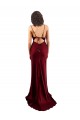 Discount Sleeveless Burgundy Criss Cross Open Back Sheath Silky Satin Cowl Neck Prom Dress Canada