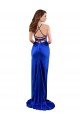 Discount Sleeveless Royal Blue Criss Cross Open Back Sheath Cowl Neck Prom Dress Canada