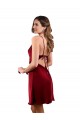 Discount Sleeveless Burgundy Criss Cross Open Back Sheath Cowl Neck Prom Dress Canada