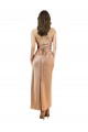 Discount Sleeveless Rose Gold Low Back Sheath Cowl Neck Prom Dress Canada