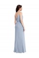 Discount Sleeveless Smoke Blue V-Back Sheath Spaghetti Straps Prom Dress Canada