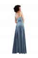 Discount Sleeveless Dusty Blue Criss Cross Open Back Sheath Cowl Neck Prom Dress Canada