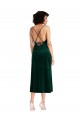 Discount Sleeveless Dark Green Criss Cross Open Back Sheath Cowl Neck Black Tie Prom Dress Canada