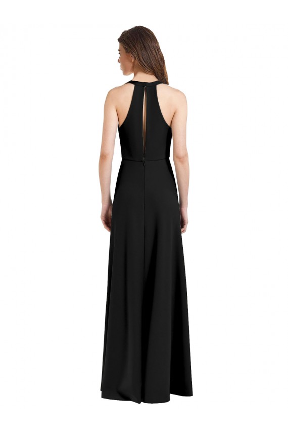 Discount Sleeveless Black Sheath Halter Neck Prom Dress Canada