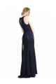 Discount Sleeveless Dark Navy Keyhole Back Sheath Scoop Neck Black Tie Prom Dress Canada