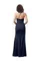 Discount Sleeveless Dark Navy Criss Cross Back Sheath Spaghetti Straps Prom Dress Canada