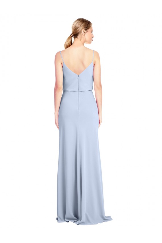 Discount Sleeveless Light Sky Blue V-Back Sheath Cowl Neck Prom Dress Canada