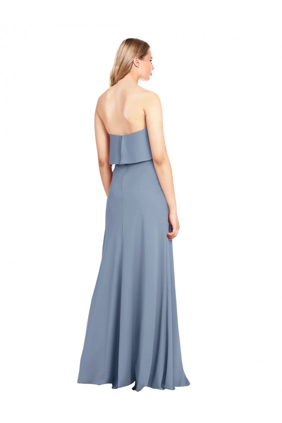 Discount Sleeveless Smoke Blue Sheath High Neck Prom Dress Canada
