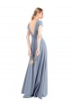 Discount Cap Sleeves Smoke Blue Sheath V-Neck Prom Dress Canada