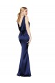 Discount Sleeveless Dark Navy Low Back Sheath Halter Neck Prom Dress Canada