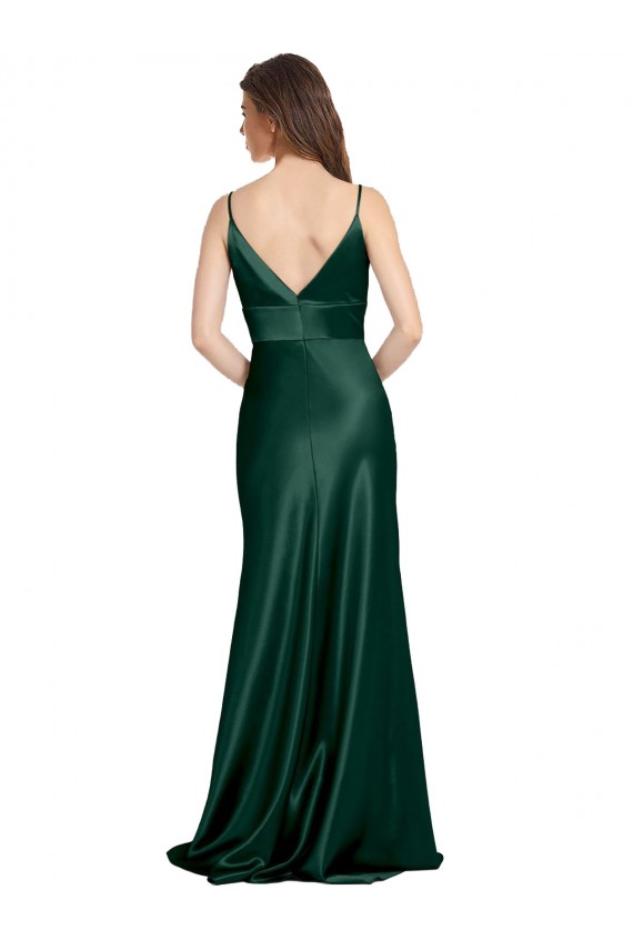 Discount Sleeveless Hunter V-Back Sheath Spaghetti Straps Prom Dress Canada