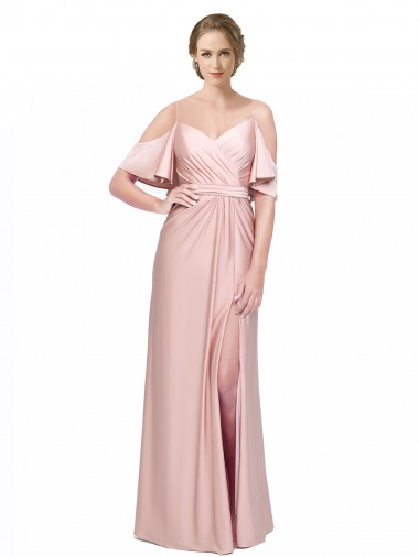 Discount Cold Shoulder Low Back Sheath Off the Shoulder Prom Dress Canada