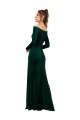 Discount Long Sleeves Dark Green Sheath Off the Shoulder Prom Dress Canada