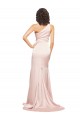 Discount Sleeveless Pink Sheath One Shoulder Black Tie Prom Dress Canada