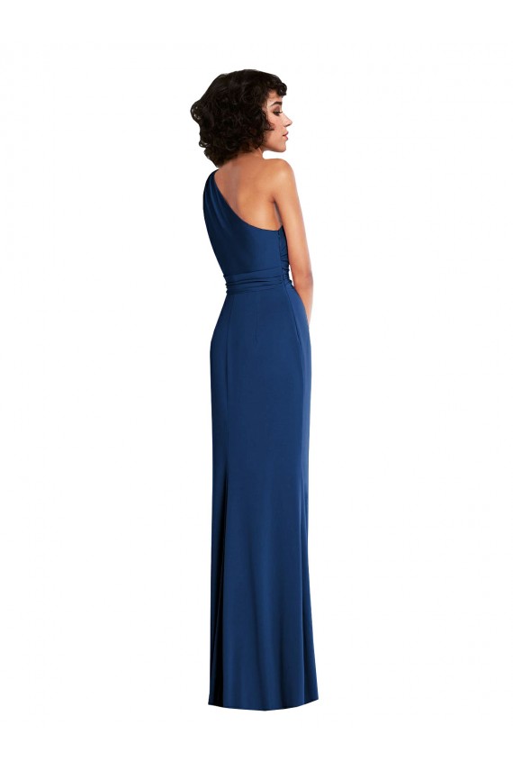 Discount Sleeveless Royal Blue Sheath One Shoulder Prom Dress Canada