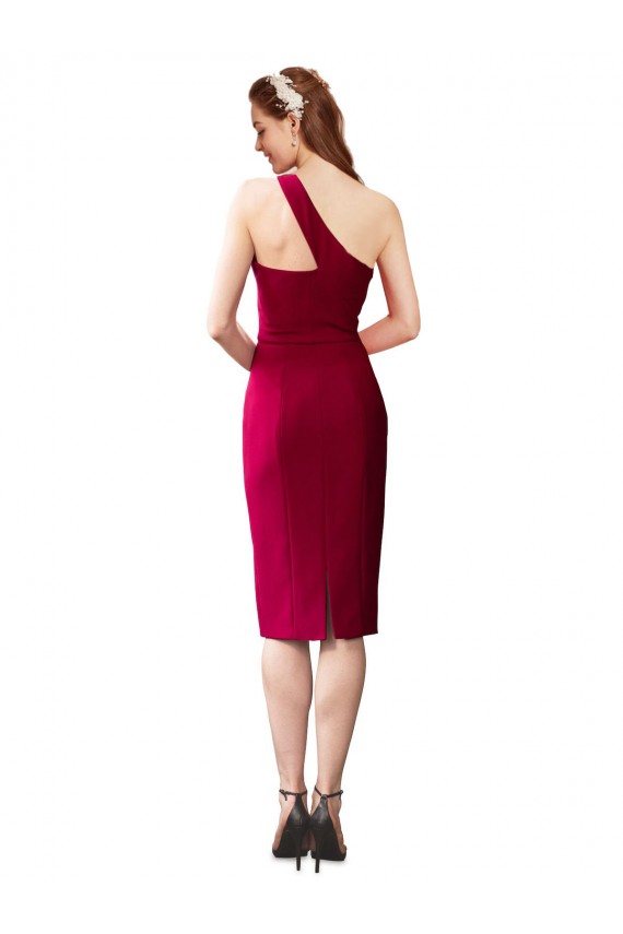 Discount Sleeveless Black Sheath One Shoulder Stretch Crepe Prom Dress Canada