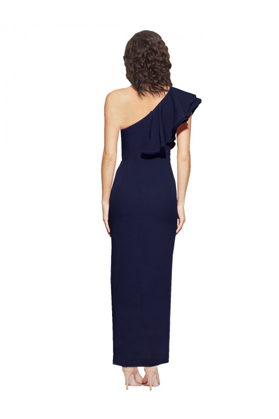 Discount Sleeveless Dark Navy Sheath One Shoulder Prom Dress Canada