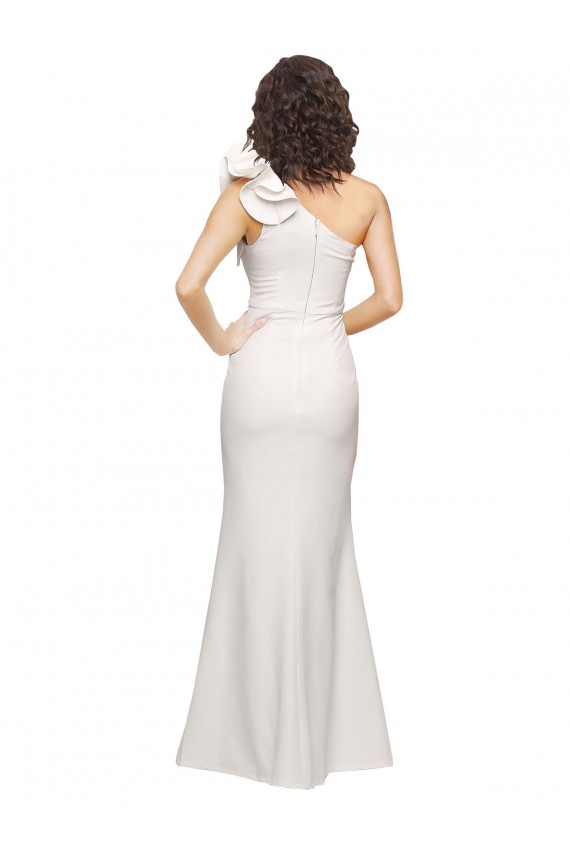 Discount Sleeveless Ivory Sheath One Shoulder Stretch Crepe Prom Dress Canada