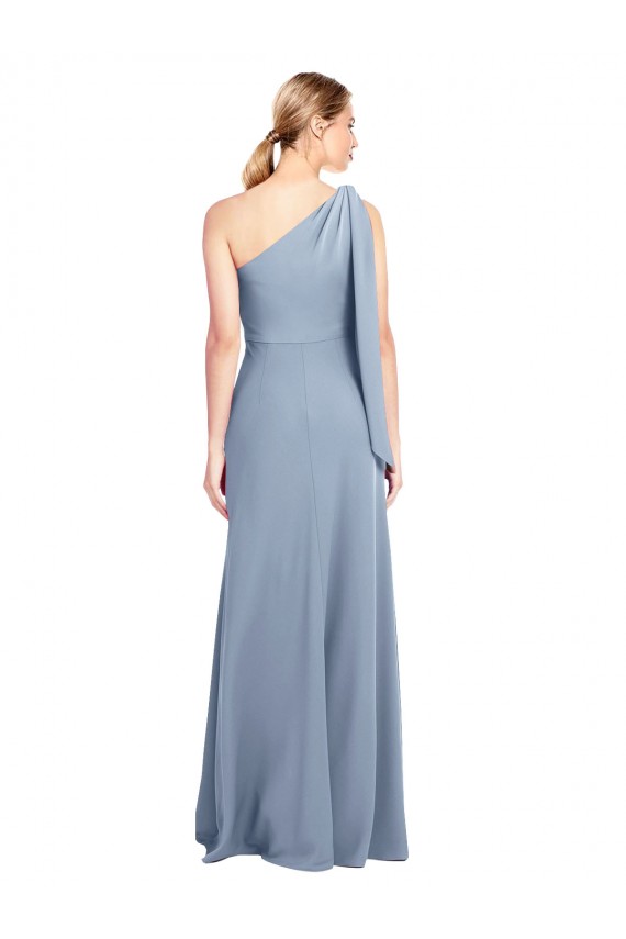 Discount Flutter Sleeves Smoke Blue Sheath One Shoulder Prom Dress Canada