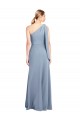 Discount Flutter Sleeves Smoke Blue Sheath One Shoulder Prom Dress Canada