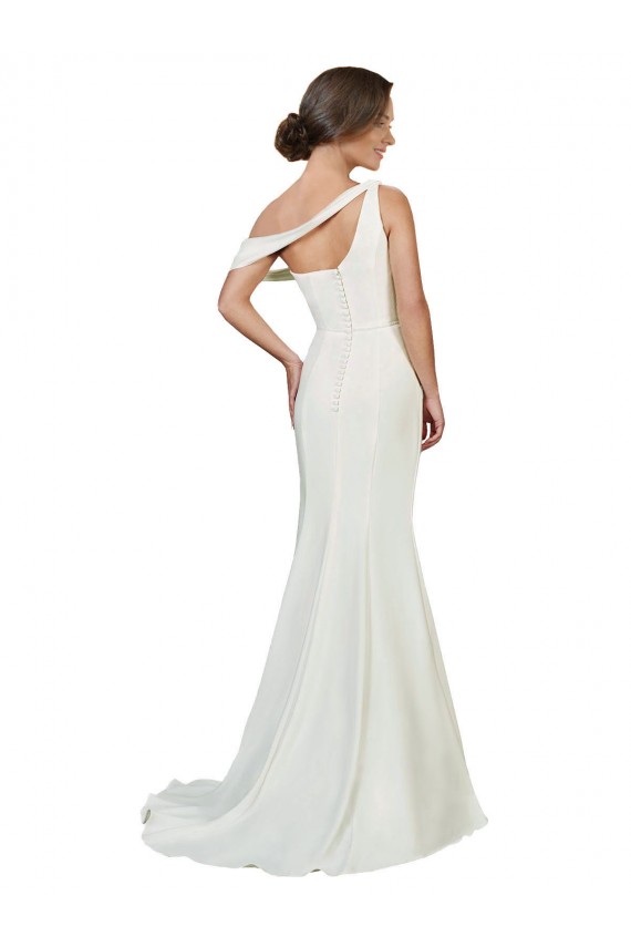 Discount Sleeveless Ivory Sheath Stretch Crepe One Shoulder Prom Dress Canada