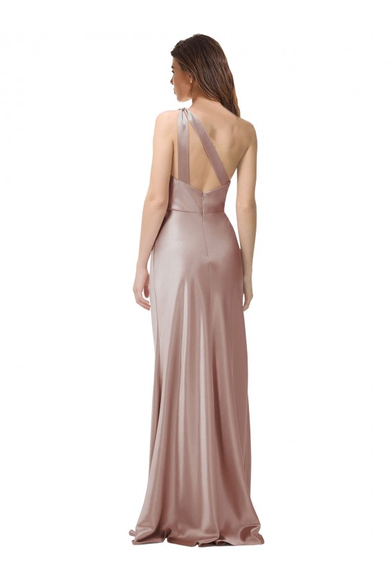 Discount Sleeveless Dusty Pink Open Back Sheath One Shoulder Prom Dress Canada