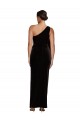 Discount Sleeveless Black Sheath One Shoulder Stretch Velvet Prom Dress Canada