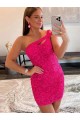 Discount Sleeveless Fuchsia Sheath One Shoulder Prom Dresses Canada