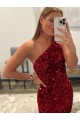 Discount Sleeveless Pink Sheath One Shoulder Prom Dress Canada