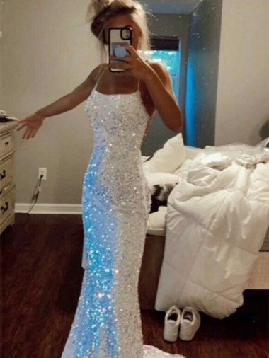 Discount Sleeveless Sheath Spaghetti Straps Prom Dress Canada