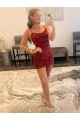 Discount Sleeveless Burgundy Sheath Spaghetti Straps Prom Dress Canada