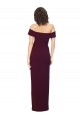 Discount Sleeveless Burgundy Gold Low Back Sheath Off the Shoulder Prom Dress Canada