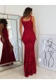 Discount Sleeveless Burgundy Sheath Square Neck Prom Dress Canada