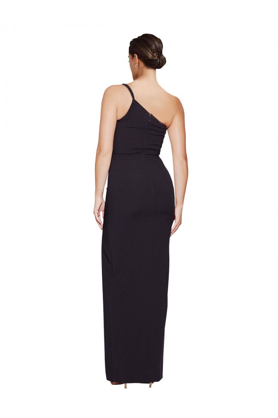 Discount Sleeveless Black Sheath Stretch Crepe One Shoulder Prom Dress Canada