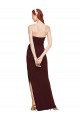 Discount Sleeveless Burgundy Gold Sheath Strapless Prom Dress Canada