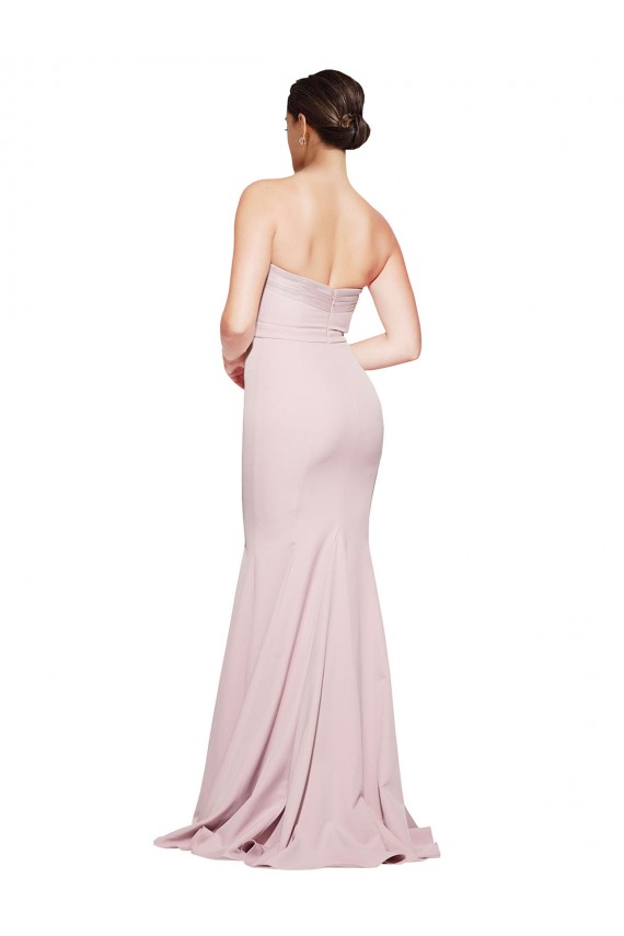 Discount Sleeveless Mauve Low Back Sheath Strapless Prom Dress Canada
