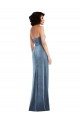 Discount Sleeveless Dusty Blue Low Back Sheath Strapless Prom Dress Canada