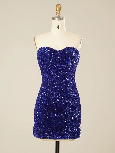 Discount Sleeveless Sheath Sweetheart Velvet Sequin Prom Dress Canada